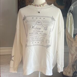 Wildfox RARE SAMPLE CREAMY WHITE Madame Fifi Crewneck Roadtrip Sweaty